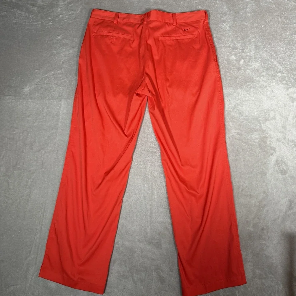 Nike Golf Dri-FIT Mens Red Flat Front Stretch Performance Pants 36x30